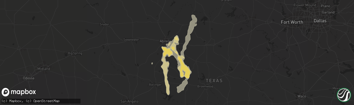 Hail map in Clyde, TX on May 1, 2013