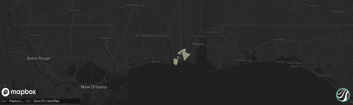 Hail map in Moss Point, MS on May 1, 2013