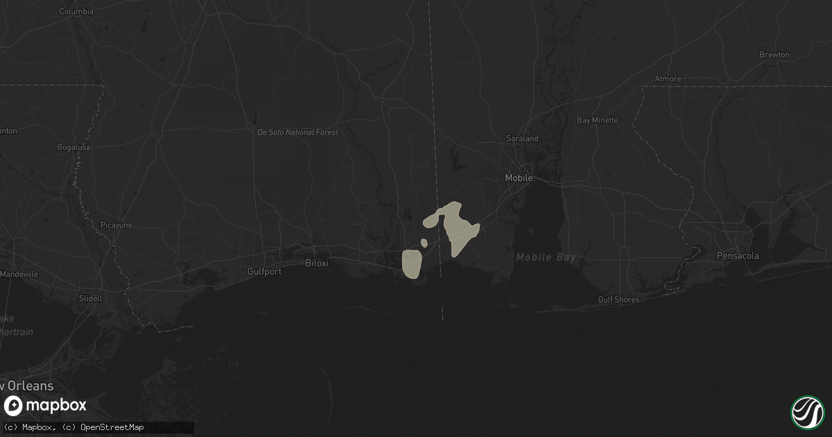 Hail map in Moss Point, MS on May 1, 2013