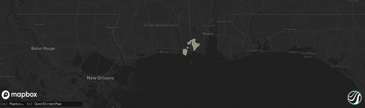 Hail map in Pascagoula, MS on May 1, 2013