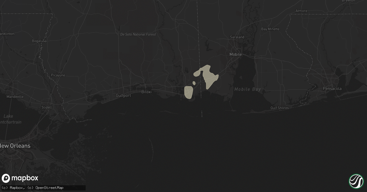 Hail map in Pascagoula, MS on May 1, 2013