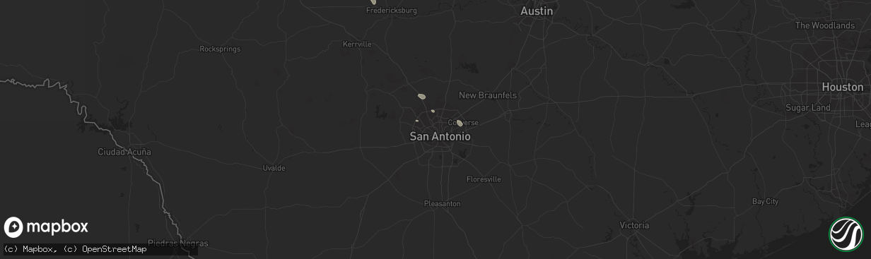 Hail map in San Antonio, TX on May 1, 2013