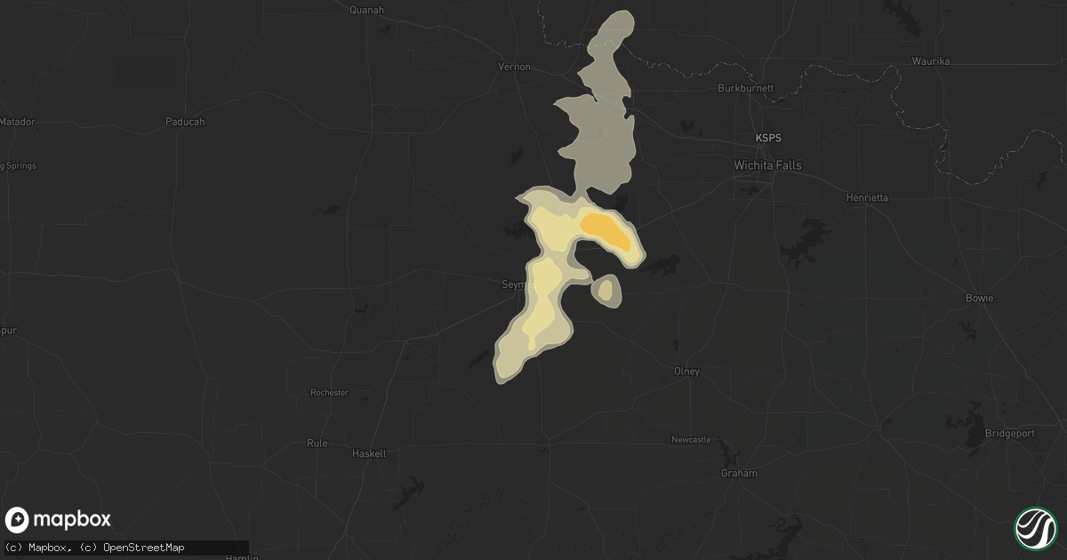 Hail map in Seymour, TX on May 1, 2013