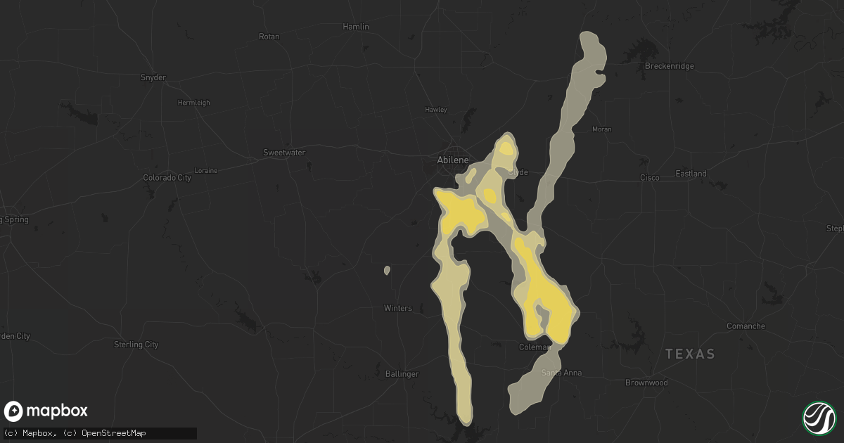 Hail map in Tuscola, TX on May 1, 2013