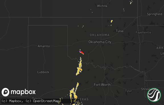 Hail map preview on 05-01-2013