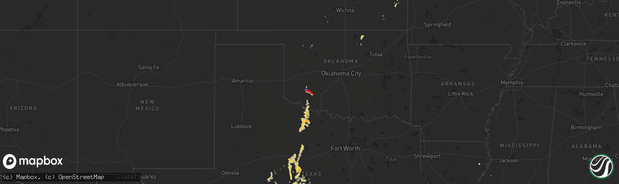 Hail map on May 1, 2013