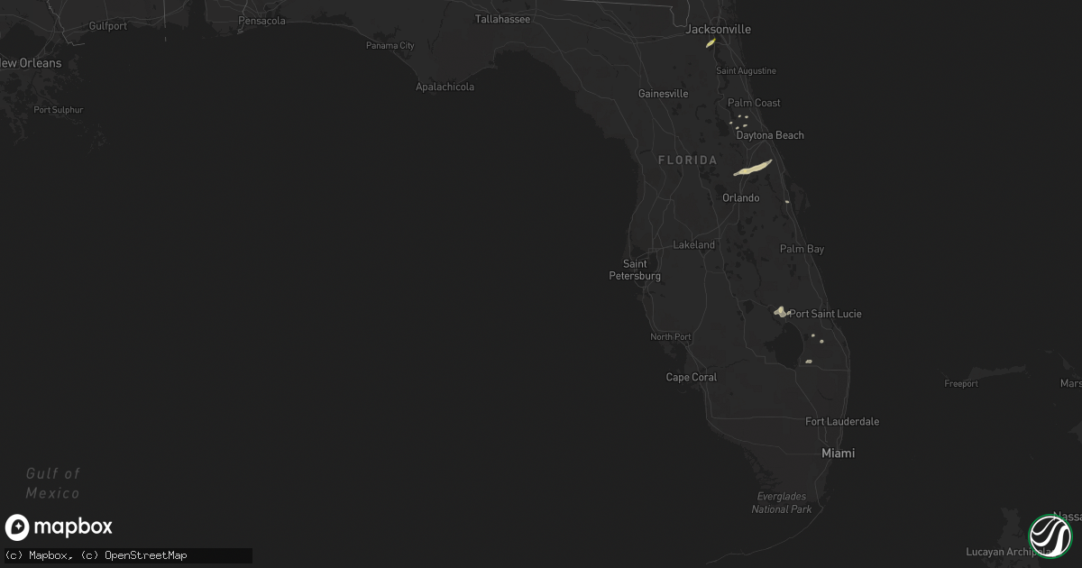 Hail map in Florida on May 1, 2014