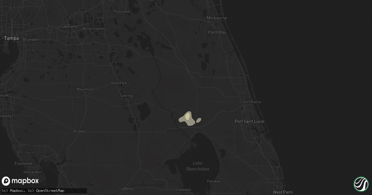 Hail map in Okeechobee, FL on May 1, 2014