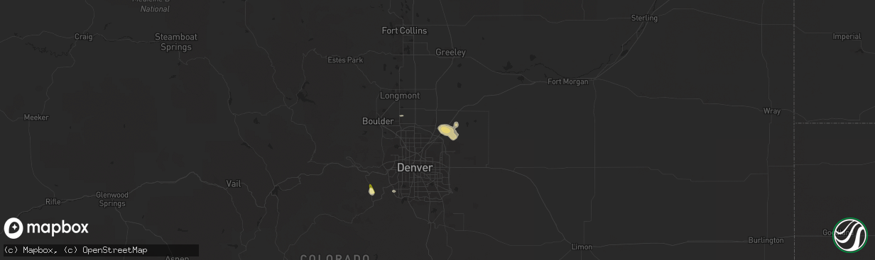 Hail map in Brighton, CO on May 1, 2015