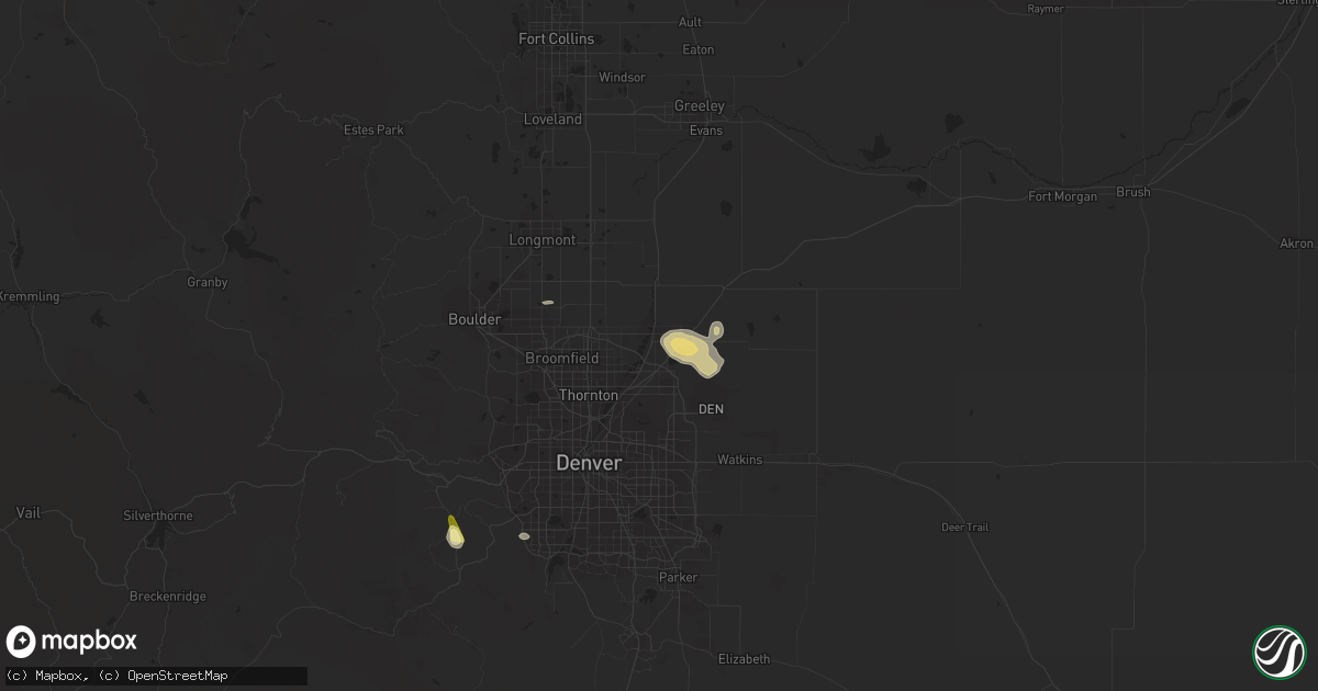 Hail map in Brighton, CO on May 1, 2015