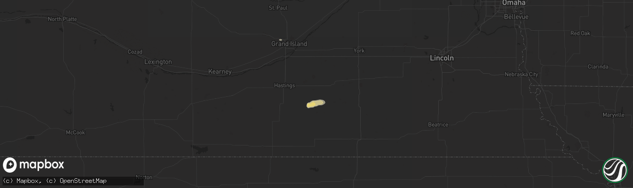Hail map in Clay Center, NE on May 1, 2015