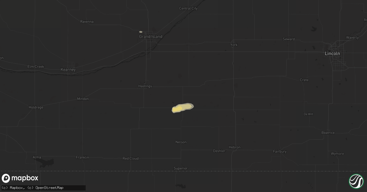 Hail map in Clay Center, NE on May 1, 2015