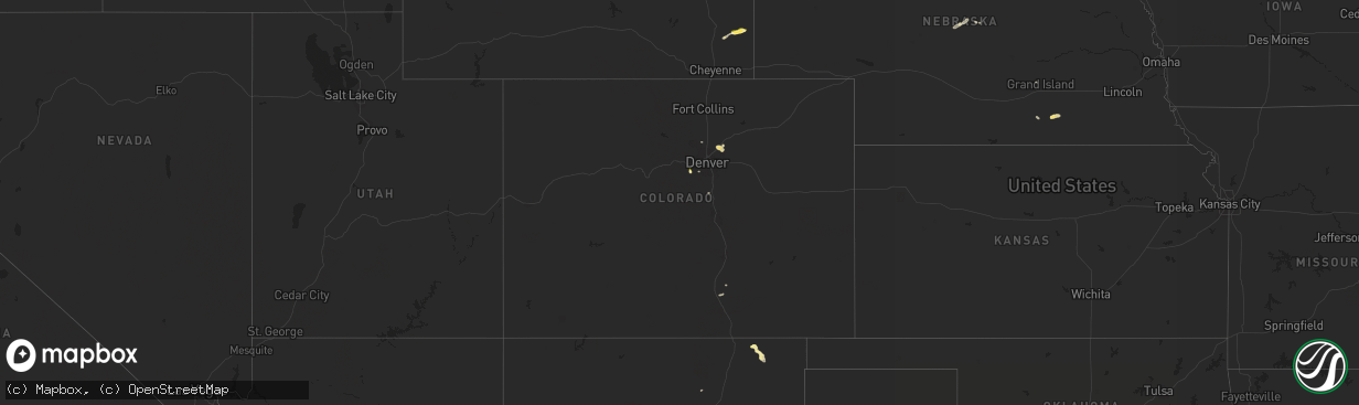 Hail map in Colorado on May 1, 2015