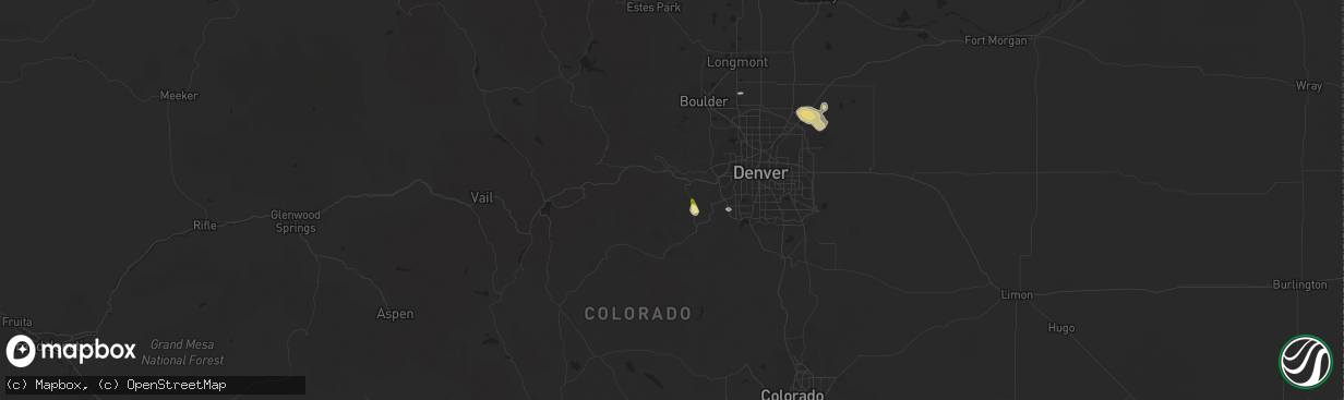 Hail map in Evergreen, CO on May 1, 2015