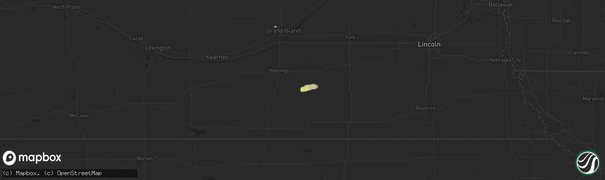 Hail map in Fairfield, NE on May 1, 2015