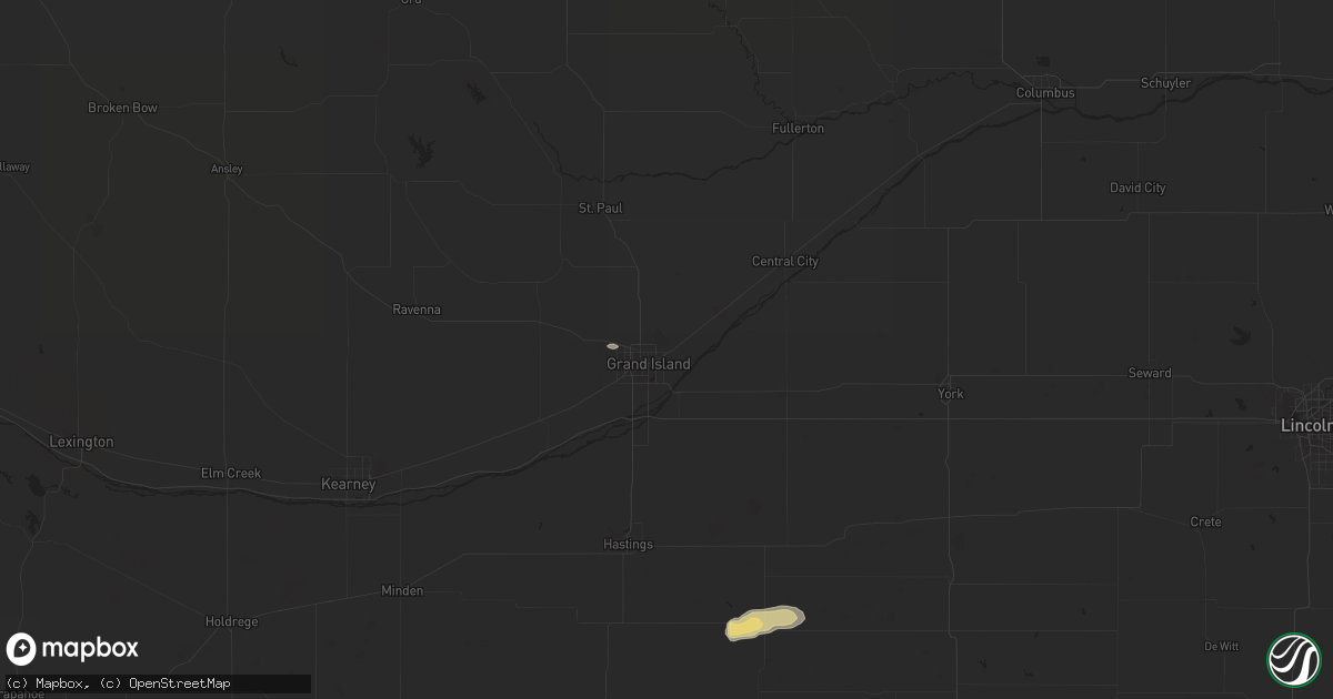 Hail map in Grand Island, NE on May 1, 2015