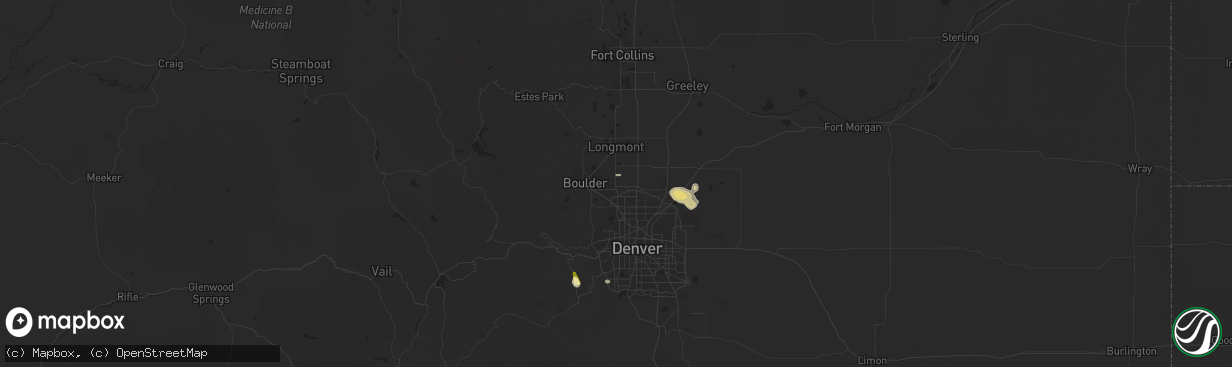 Hail map in Lafayette, CO on May 1, 2015