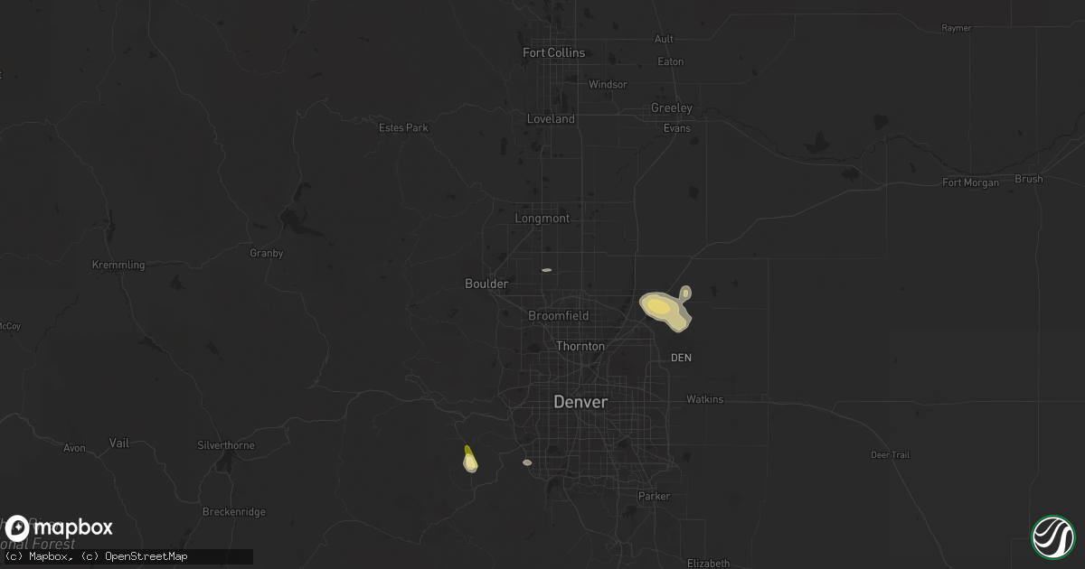 Hail map in Lafayette, CO on May 1, 2015