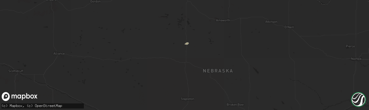Hail map in Thedford, NE on May 1, 2015