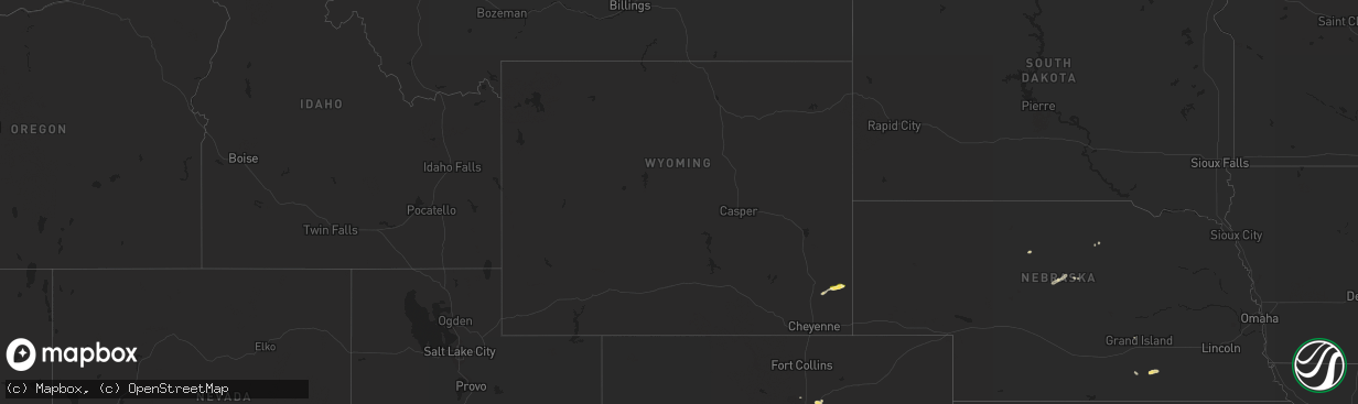 Hail map in Wyoming on May 1, 2015