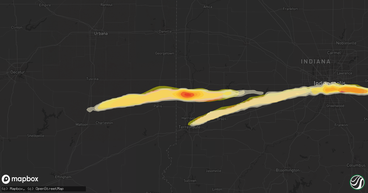 Hail map in Clinton, IN on May 1, 2016