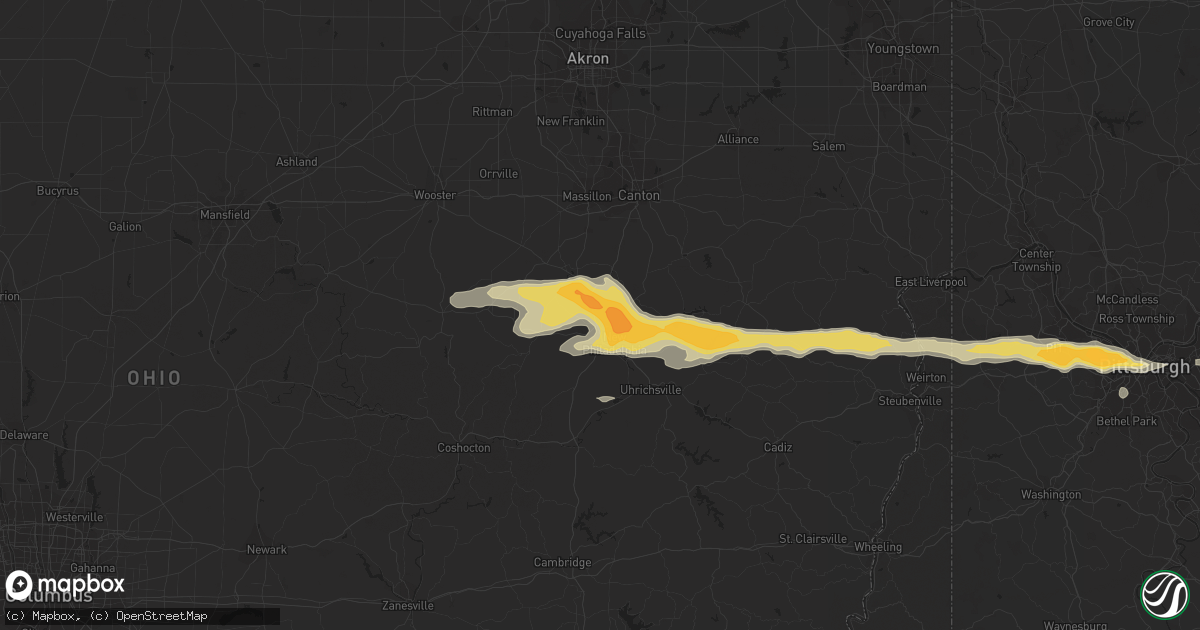 Hail map in Dover, OH on May 1, 2016