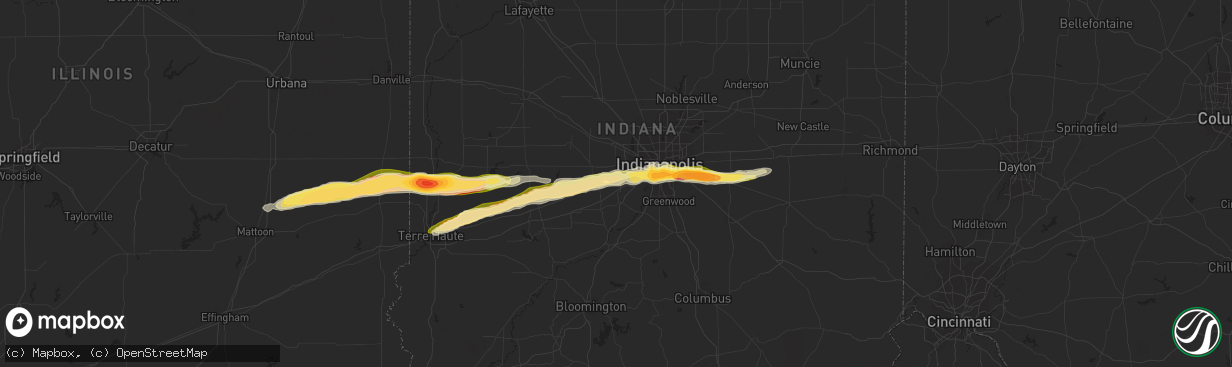 Hail map in Plainfield, IN on May 1, 2016