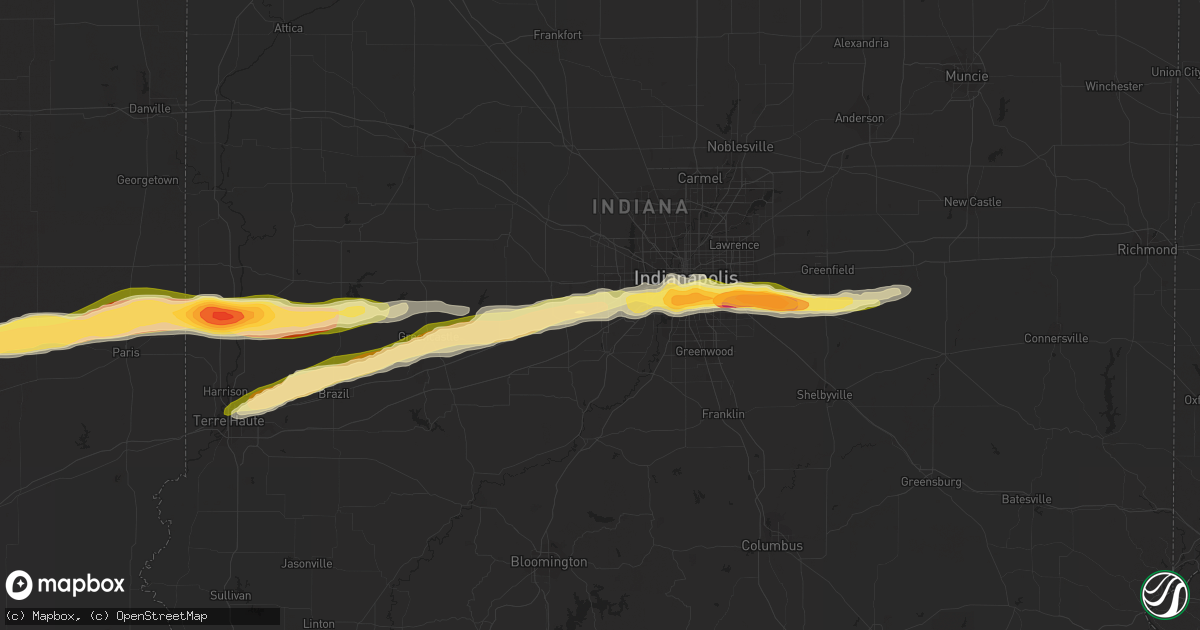 Hail map in Plainfield, IN on May 1, 2016