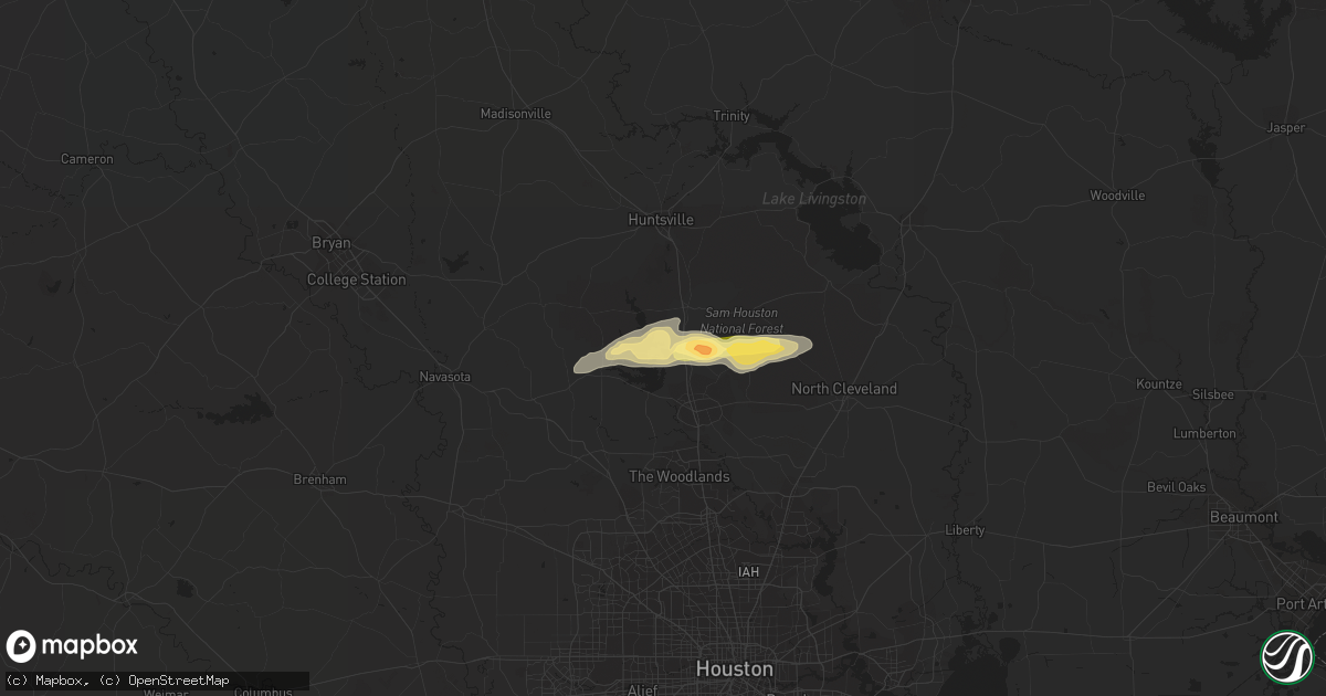 Hail map in Willis, TX on May 1, 2016