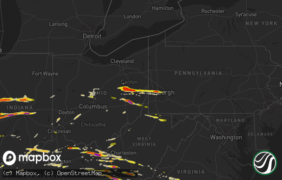 Hail map preview on 05-01-2016