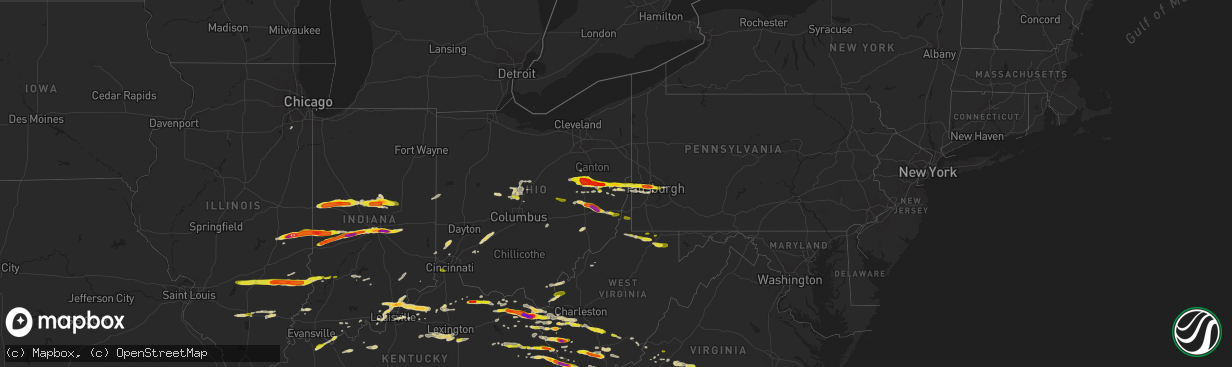 Hail map on May 1, 2016