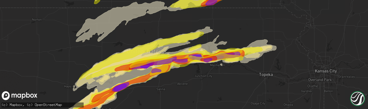 Hail map in Clay Center, KS on May 1, 2018