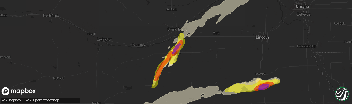 Hail map in Hastings, NE on May 1, 2018