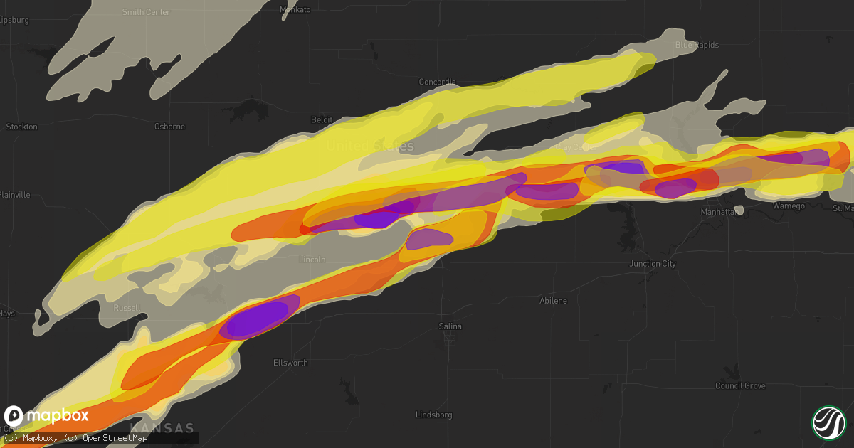 Hail map in Minneapolis, KS on May 1, 2018