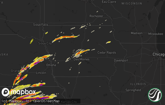 Hail map preview on 05-01-2018