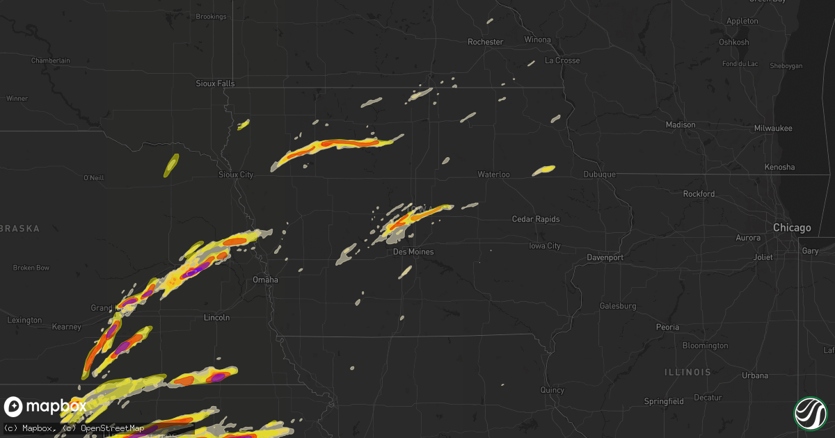 Hail map on May 1, 2018