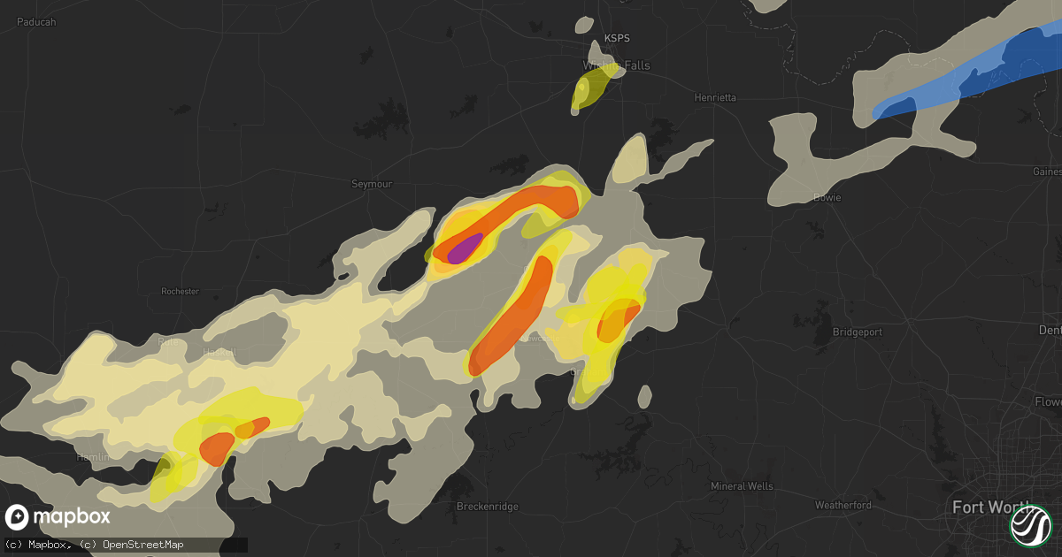 Hail map in Olney, TX on May 1, 2019