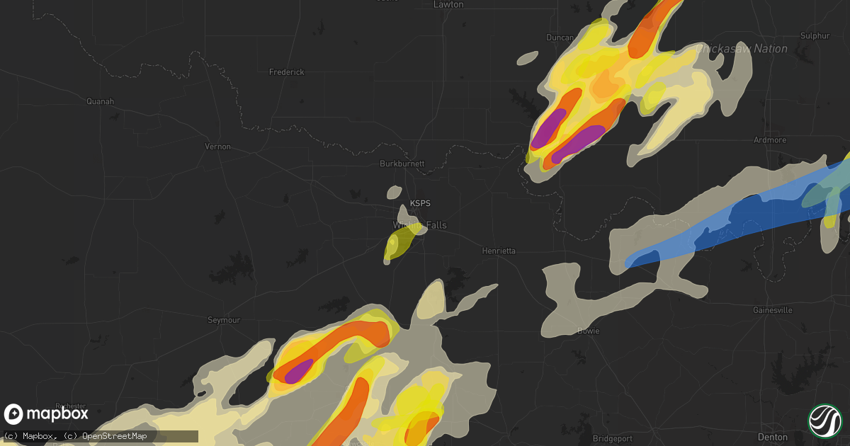 Hail map in Wichita Falls, TX on May 1, 2019