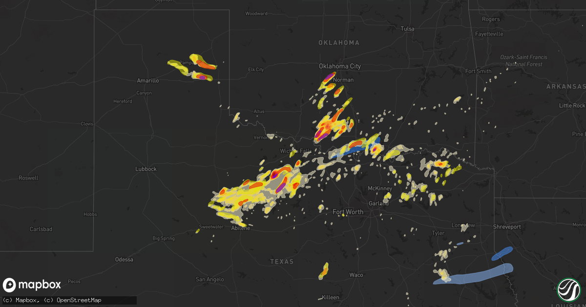 Hail map on May 1, 2019