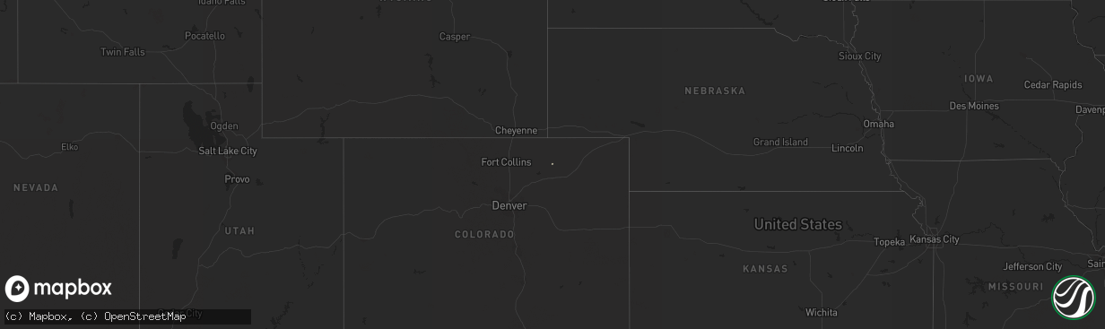 Hail map in Colorado on May 1, 2020