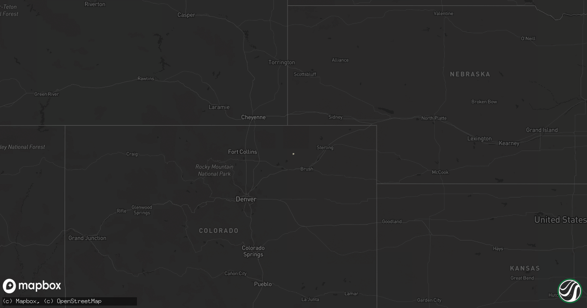 Hail map in Colorado on May 1, 2020