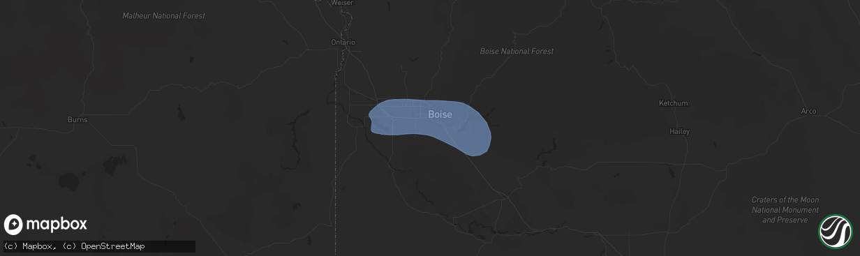 Hail map in Caldwell, ID on May 1, 2021