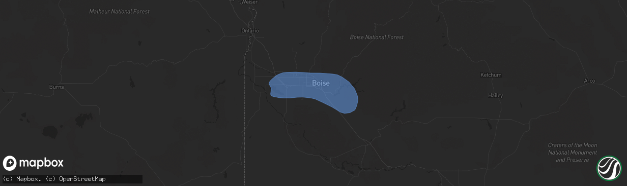 Hail map in Garden City, ID on May 1, 2021