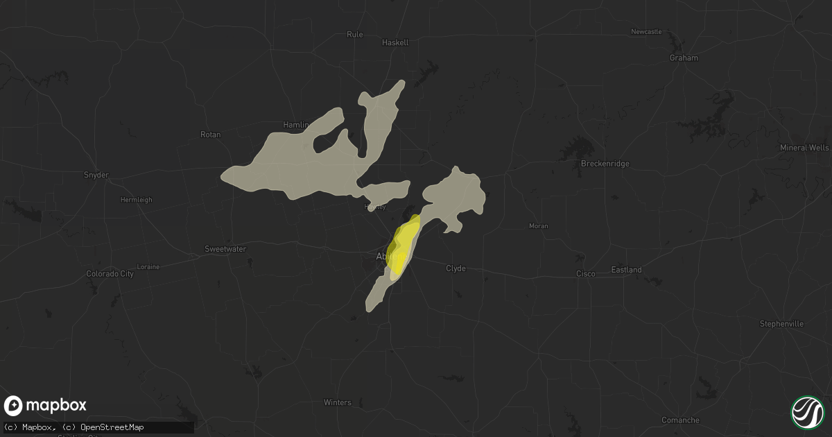 Hail map in Abilene, TX on May 1, 2022