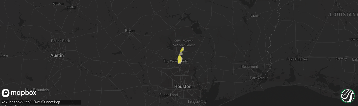 Hail map in Conroe, TX on May 1, 2022