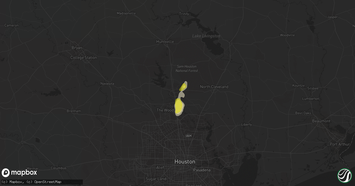 Hail map in Conroe, TX on May 1, 2022