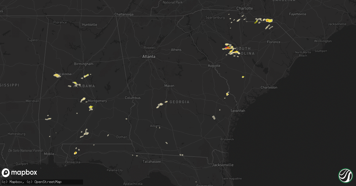 Hail map in Georgia on May 1, 2022