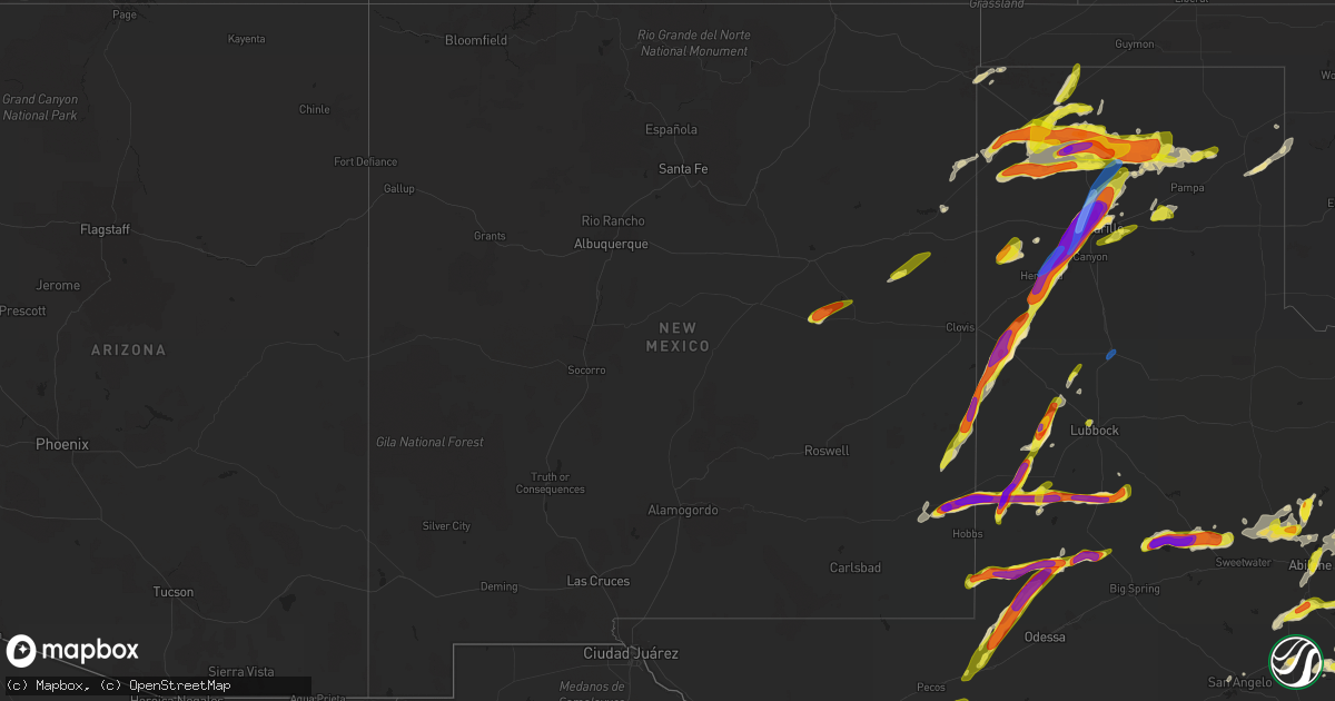 Hail map in New Mexico on May 1, 2022