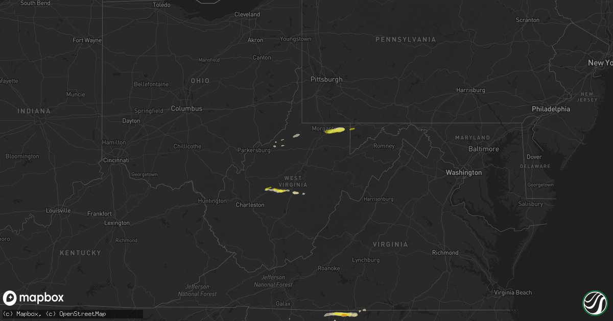 Hail map in West Virginia on May 1, 2022
