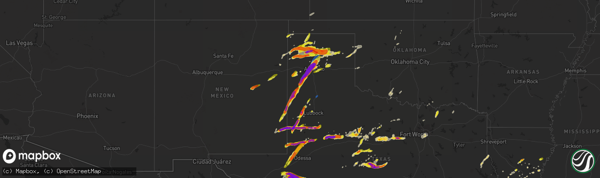 Hail map on May 1, 2022